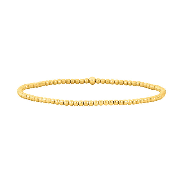 2mm Gold Bead Bracelet