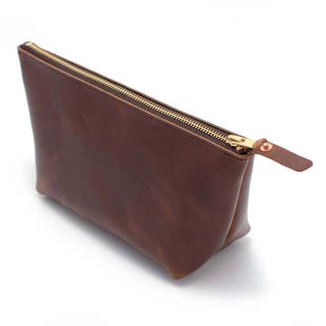 Waxy Brown Leather Clutch
