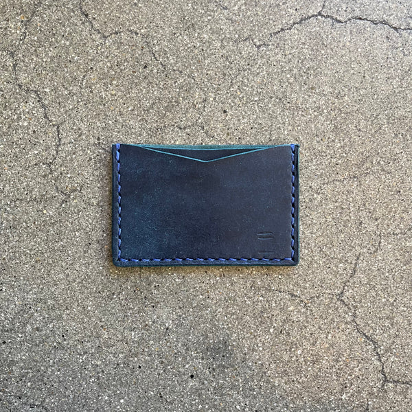 Blue Leather Card Wallet