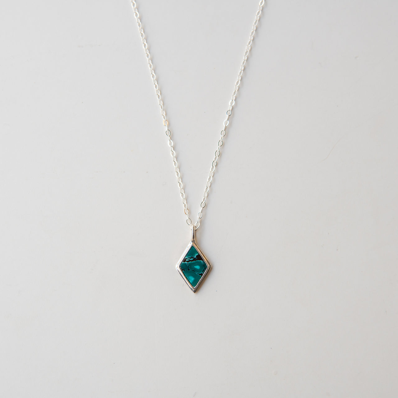 Chrysocolla 20" Adia Necklace in Silver