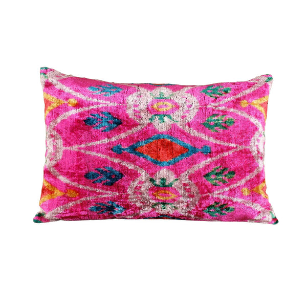 Bright Pink Ikat Pillow w/insert