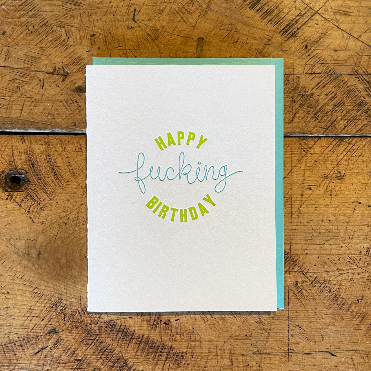 Happy Fucking Birthday Green Bird Card