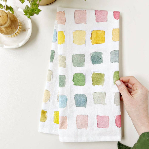 Paint swatch tea towel
