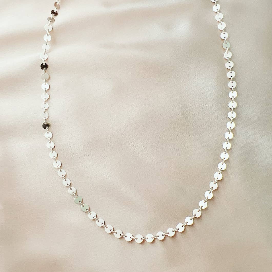 Sterling Silver Luxe Sequin Disc Chain Necklace