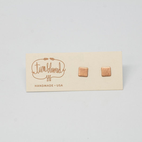 Gold Brushed Square Studs