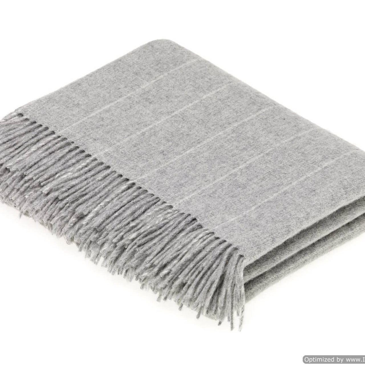 Grey Pinstripe Merino Lambswool Throw Blanket
