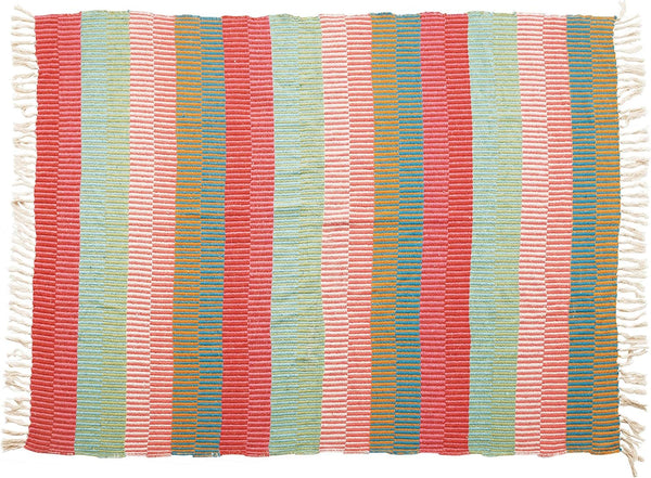 Multi -colored stripe throw with tassels