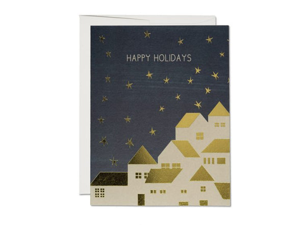 Gold Houses Holiday - Red Cap Cards