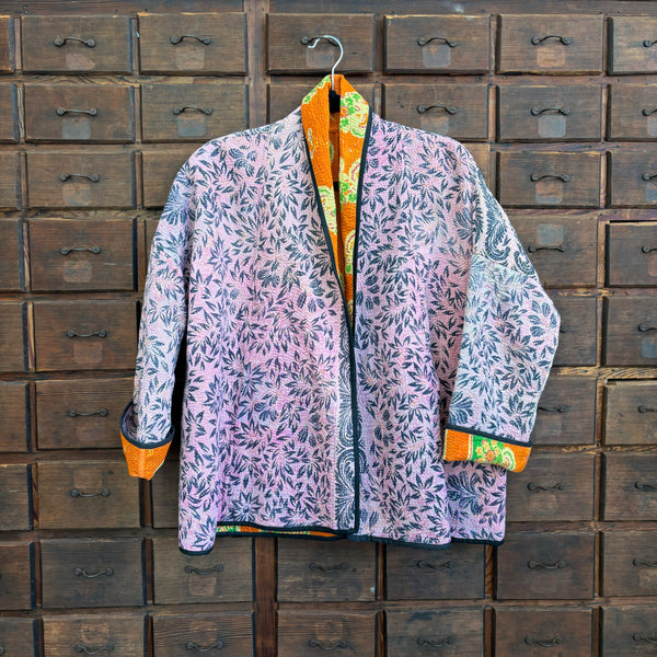 Purple Ferns Kantha Jacket