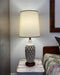 Mid-Century Ceramic and Wood Lamp