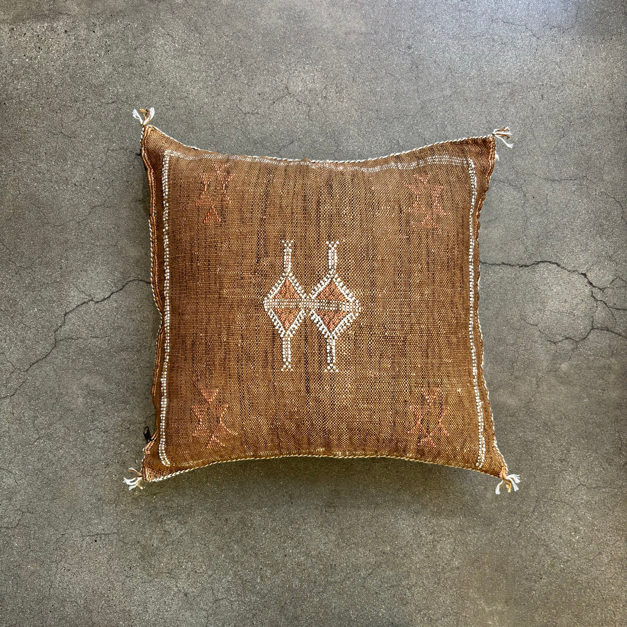 Brown Silk Sabra Pillow