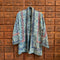 Flower Indigo Kantha Long Jacket