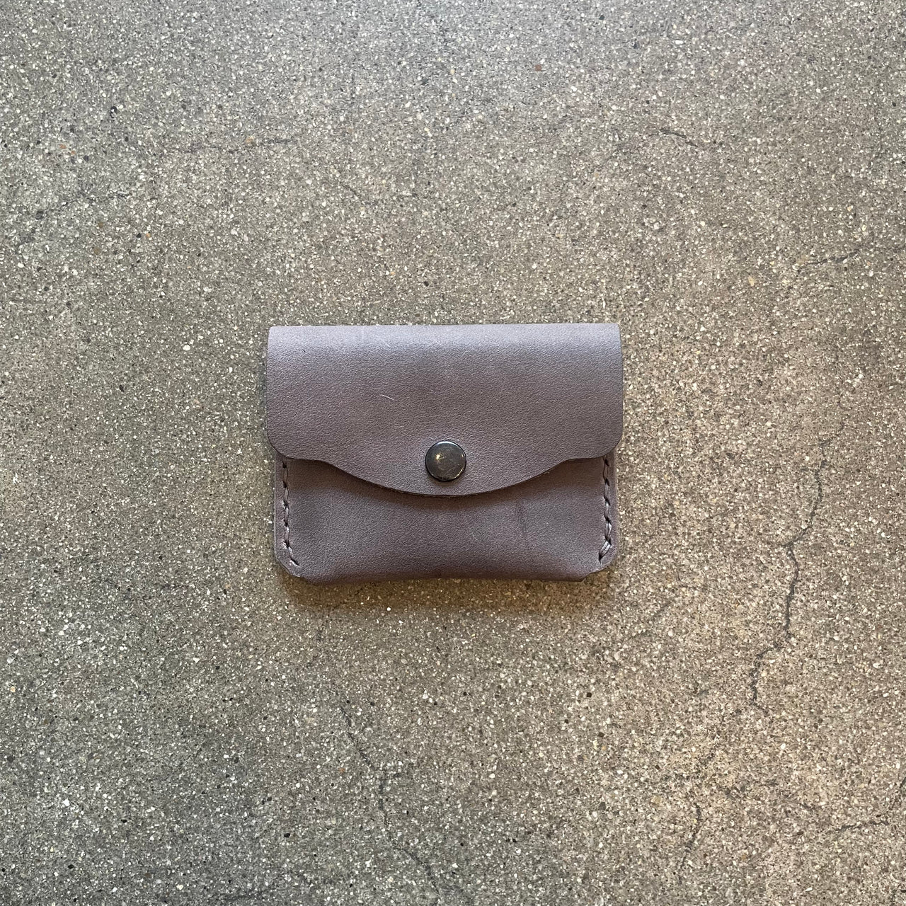 Grey Leather Snap Wallet