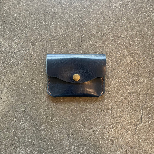 Blue Leather Snap Wallet