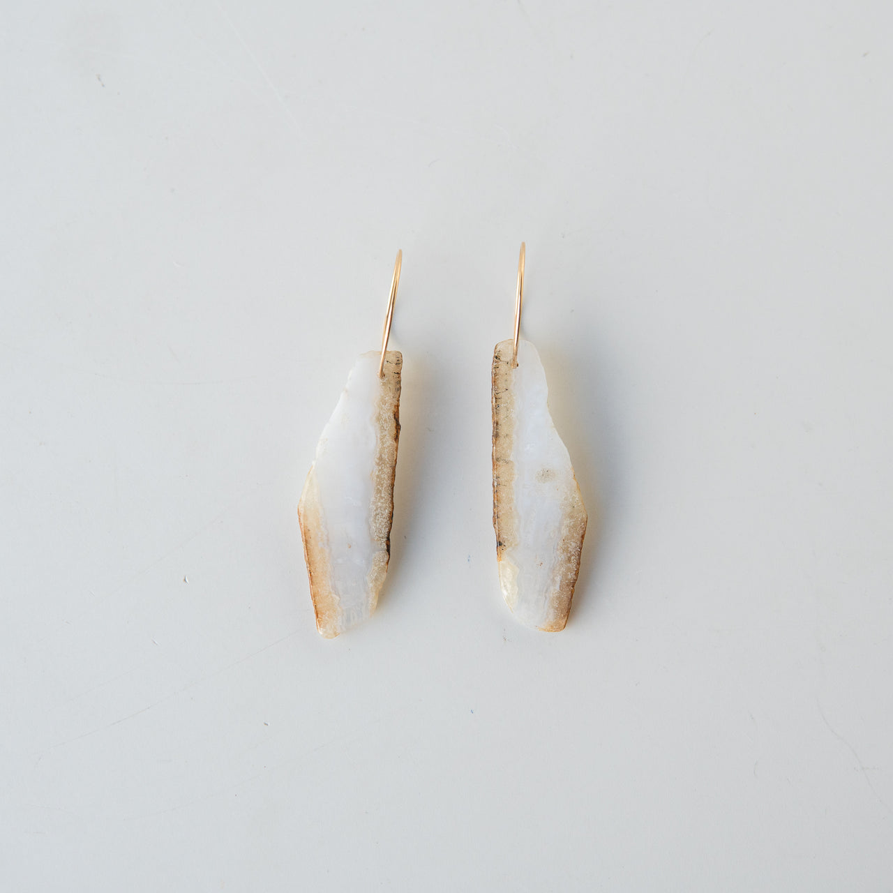 Lace Agate Sliced Stone Earrings