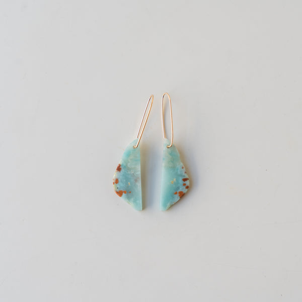 Amazonite Slice Stone Earrings