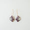 Amythest w/ Clear Shape Sliced Stone Earrings