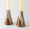 Brown Stoneware Taper Candle Holder