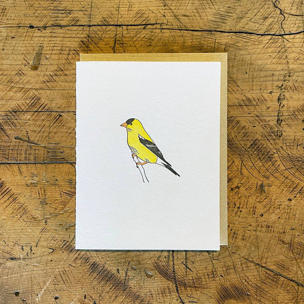 American Goldfinch Green Bird Card