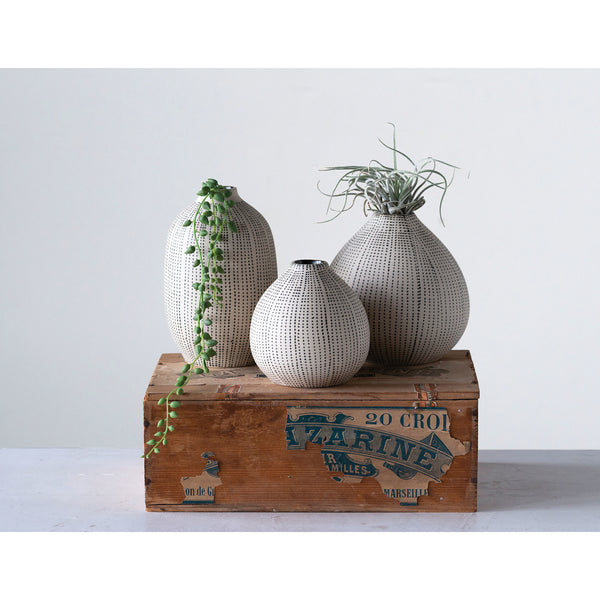 Textured Stoneware Vases