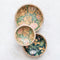 Floral Enamel Wood Bowls