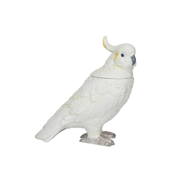 Ceramic Cockatoo Shaped Cookie Jar w/ Lid