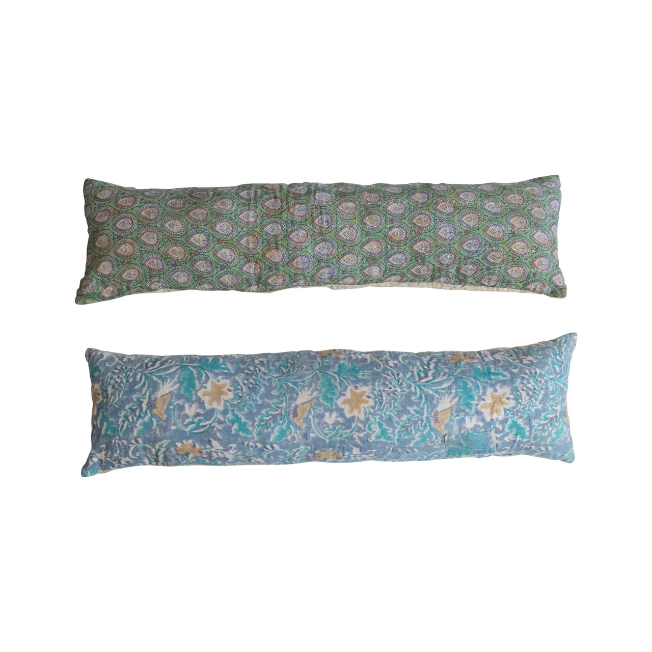 Vintage Cotton Kantha Reversible Lumbar Pillow