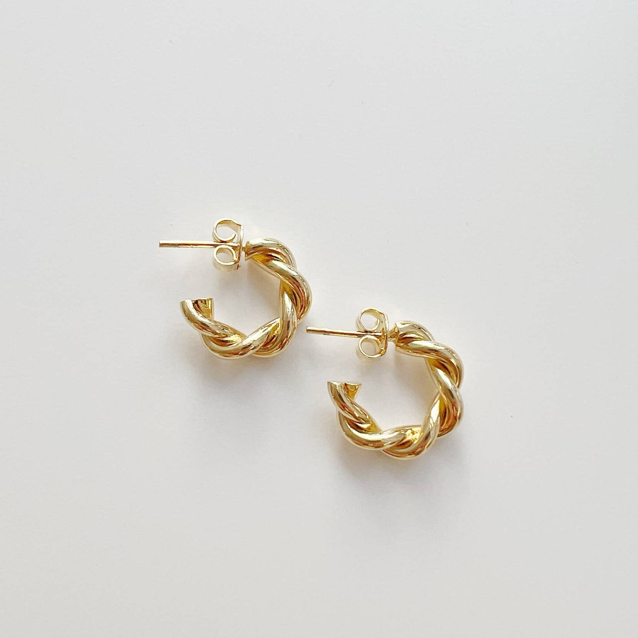 Small Twist Gold Hoop Earrings