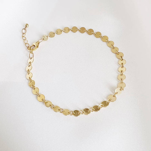 Luxe Sequin Disc Chain Bracelet Gold
