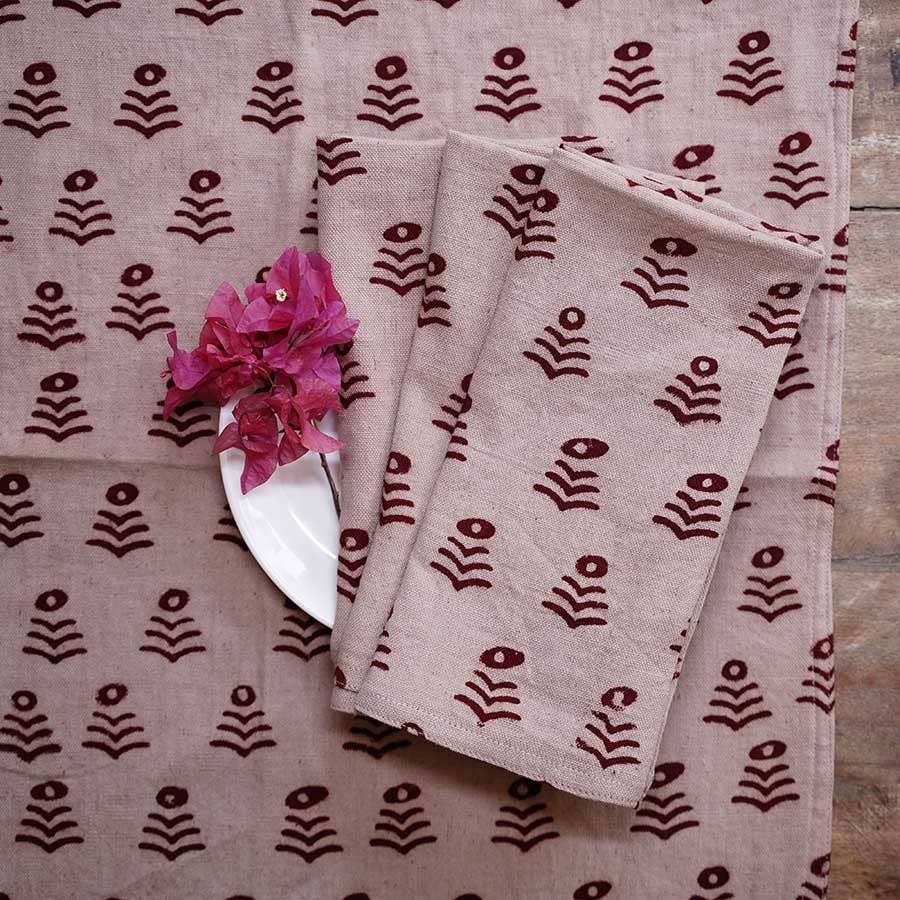 Eco Friendly Cotton Napkins (Set of 4) - Genda Phool Pink