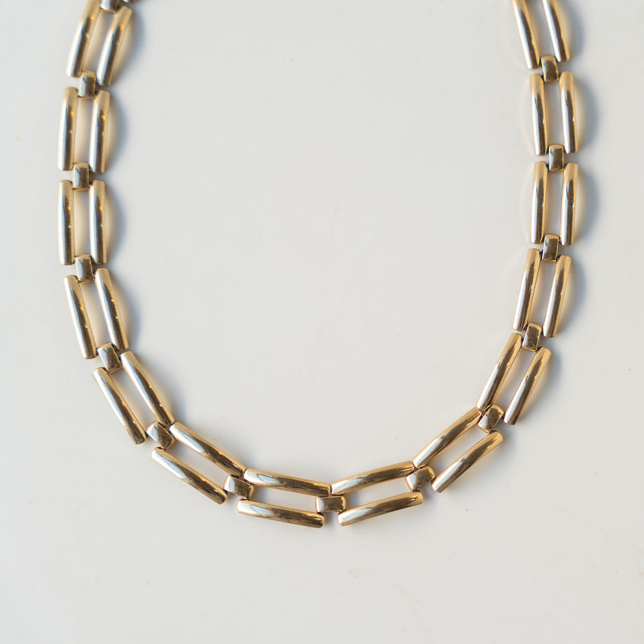 Vintage Flat Articulated Necklace w/ Chain