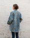 Faded Indigo Kantha Long Jacket