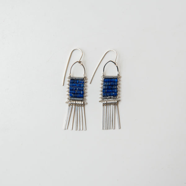 Lapis and Silver Minima Earrings