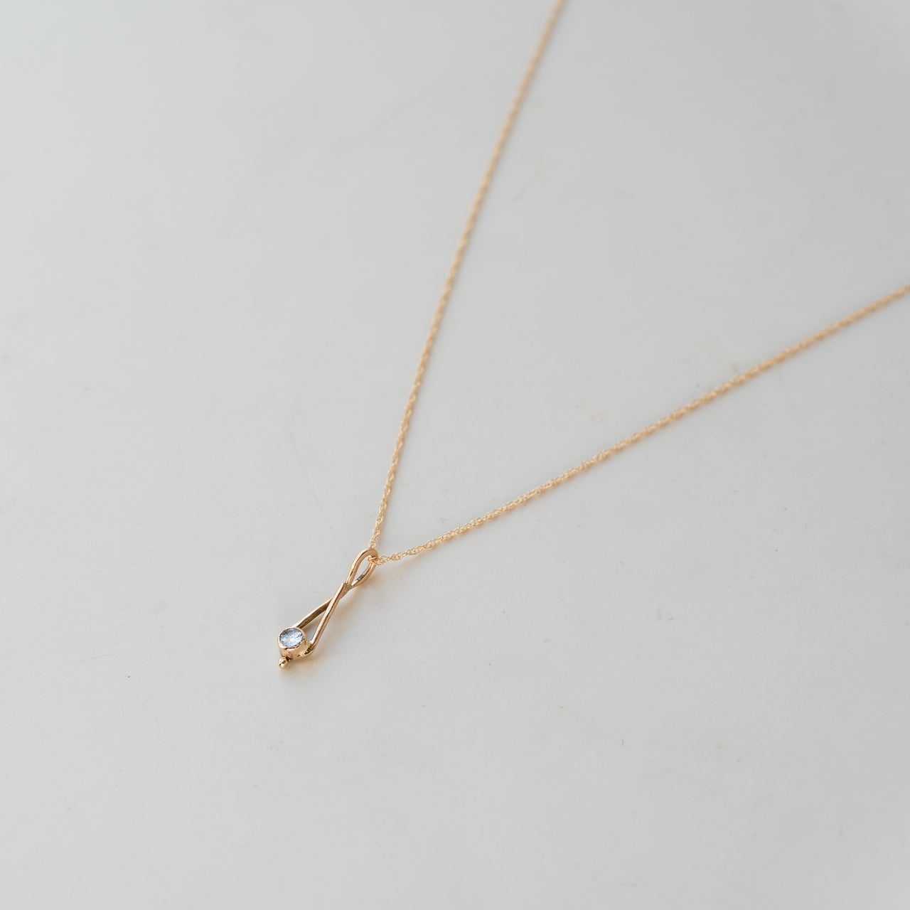 Moissonite Drop 14k Solid Gold Necklace