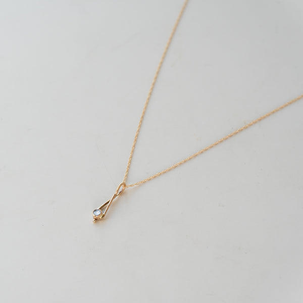 Moissonite Drop 14k Solid Gold Necklace