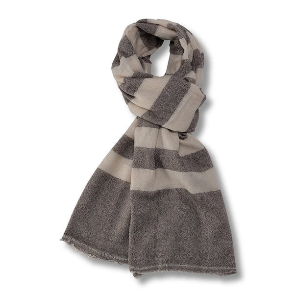 Horizontal Stripe Cashmere Scarf