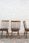 Vintage Oak and Black Leather Dining Chairs