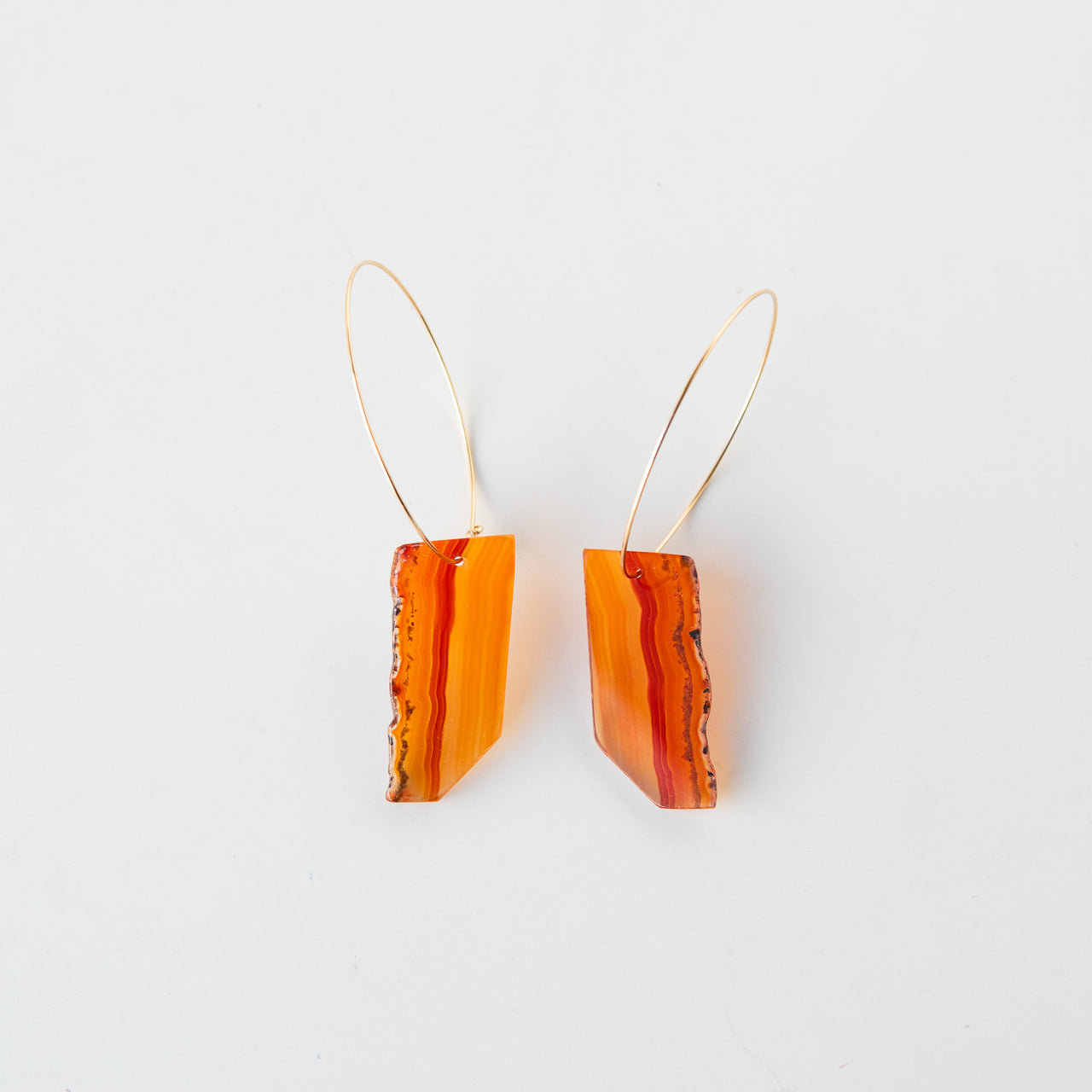 Orange Sliced Stone Earrings