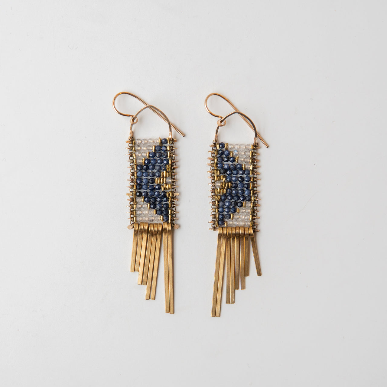 Quartz and Sapphire Tapestry Earrings
