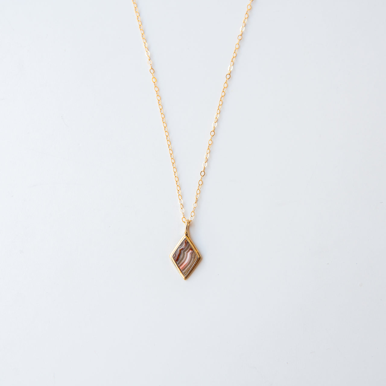 Red Lace Agate Adia Necklace - 1