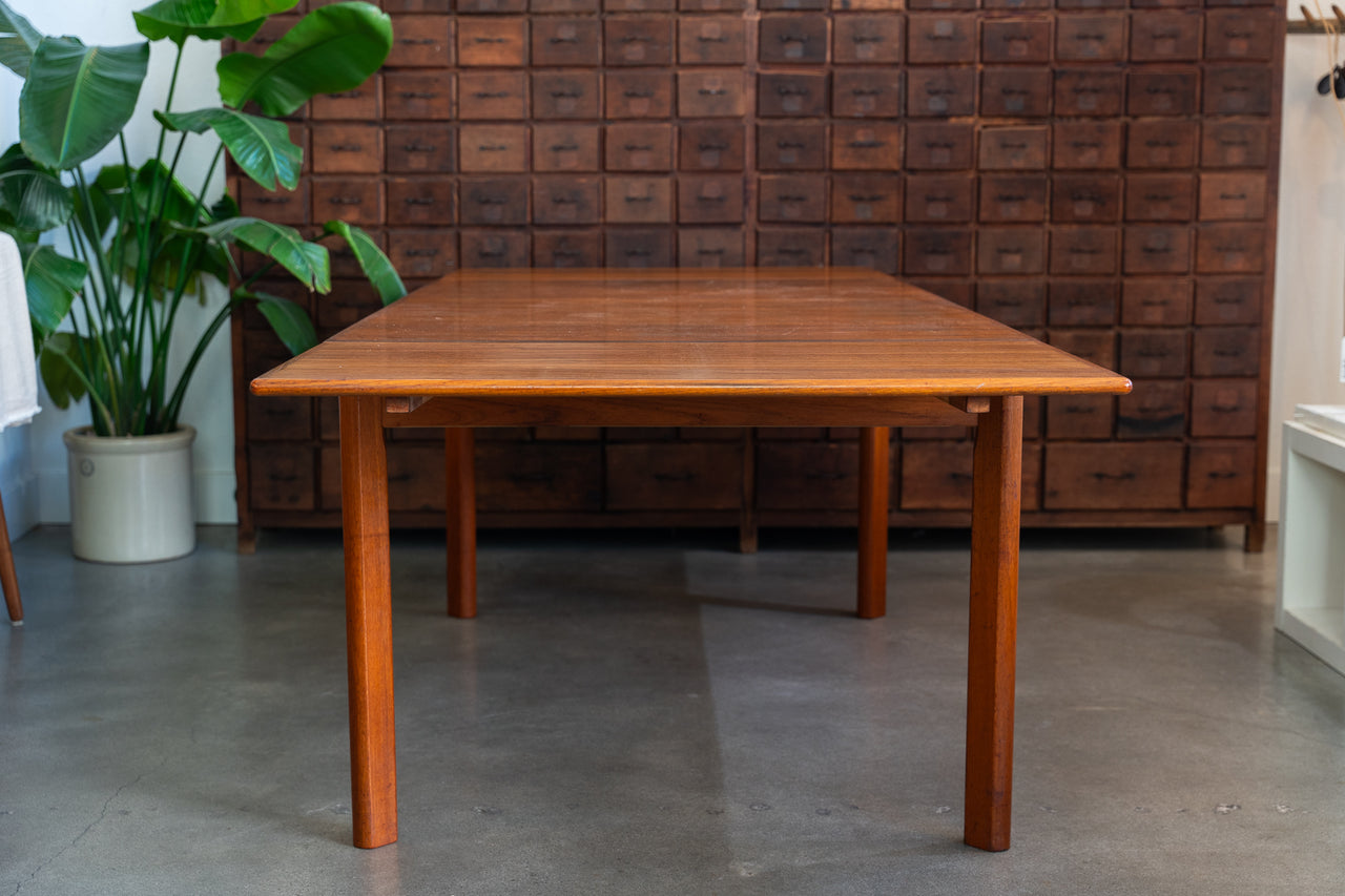 Mid-Century Teak Dining Table w/ Extendable Leaves