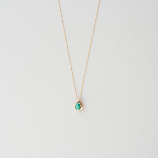 Turquoise Solid 14k Gold Necklace