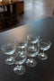 Vintage Etched Coupe Glasses Set of 6