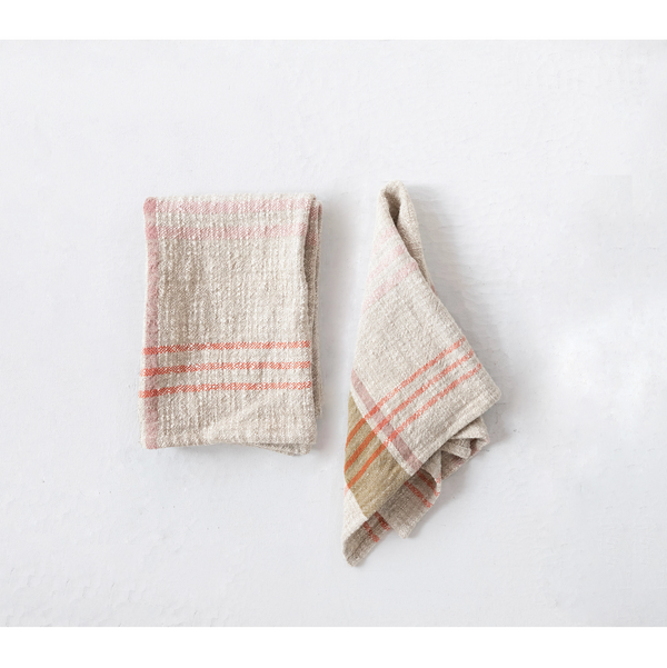 Cotton and Linen Plaid Tea Towel