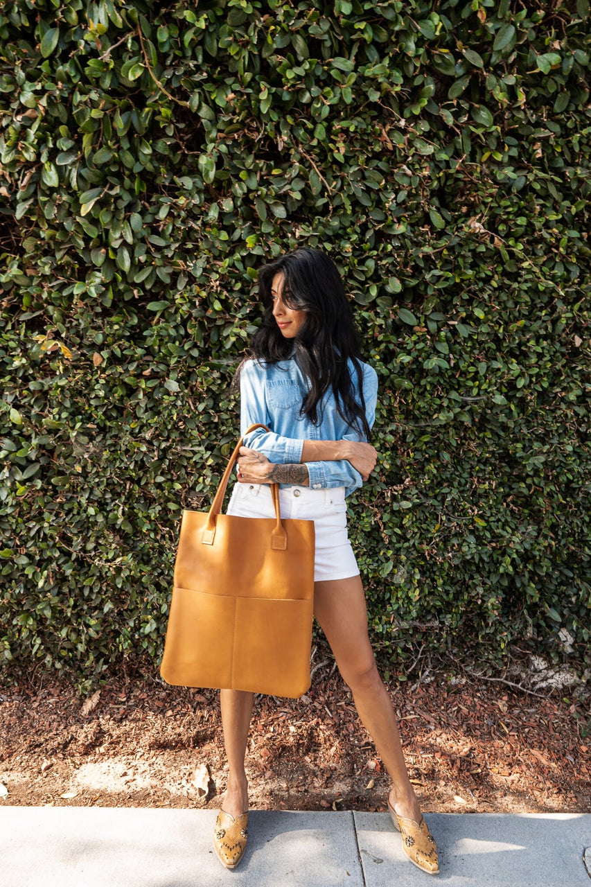 Tan Leather Denny Tote